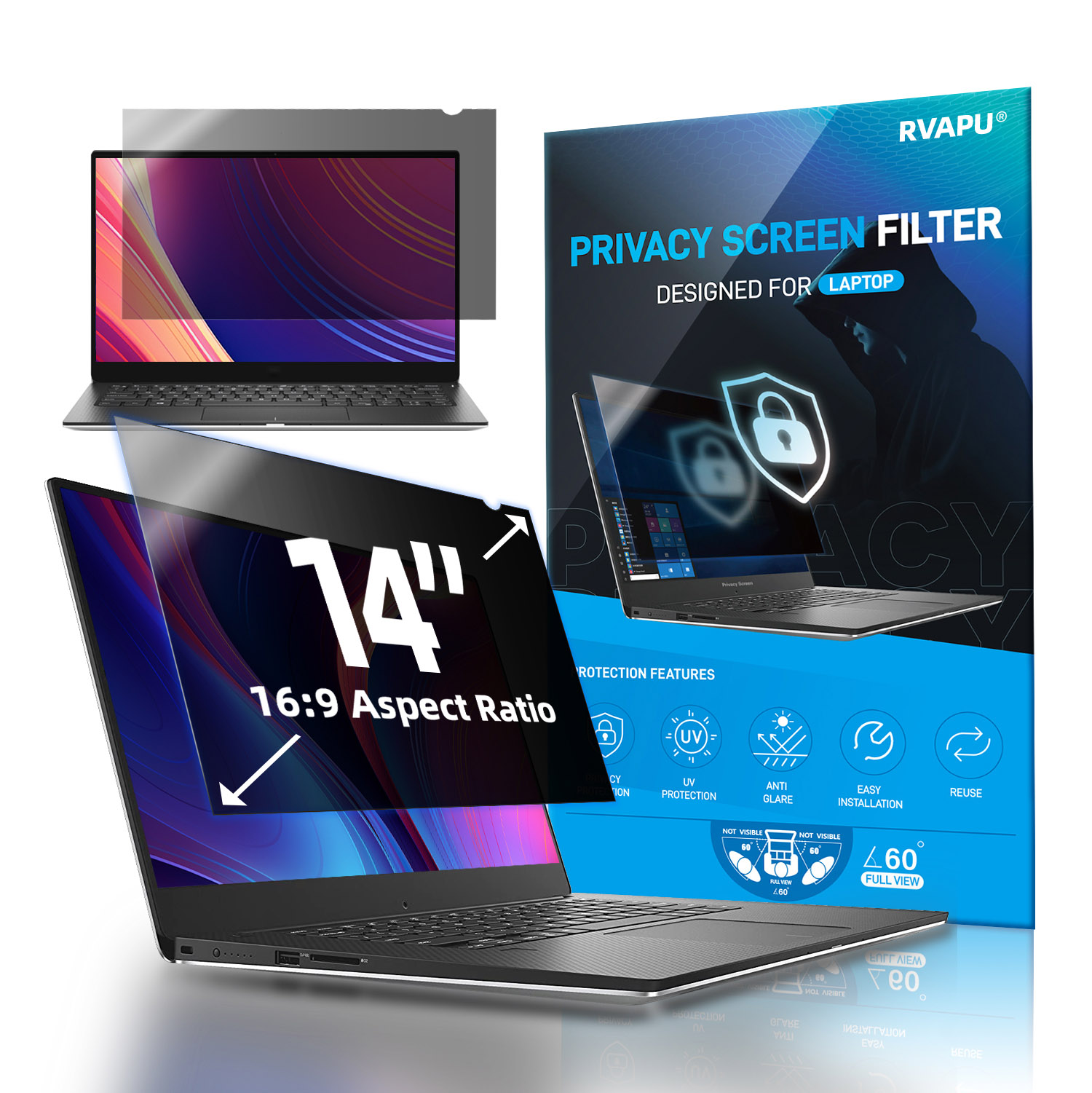 Matte Anti Glare Screen - لأجهزة الكمبيوتر المحمول 14 بوصة الخصوصية