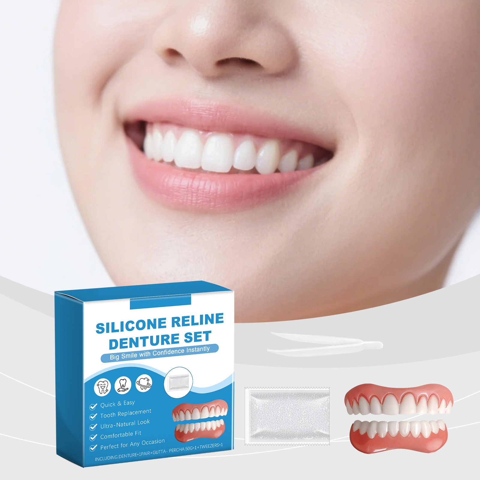 طقم أسنان اصطناعية كامل يغطي ا - مراجعة Full Cover Adhesive وسعره