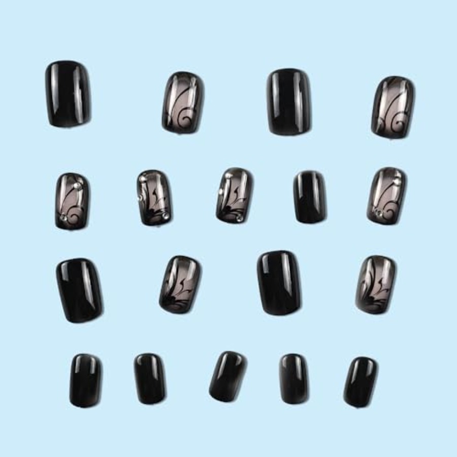 أظافر صناعية قصيرة مربعة الشكل - مراجعة Full Cover Adhesive وسعره