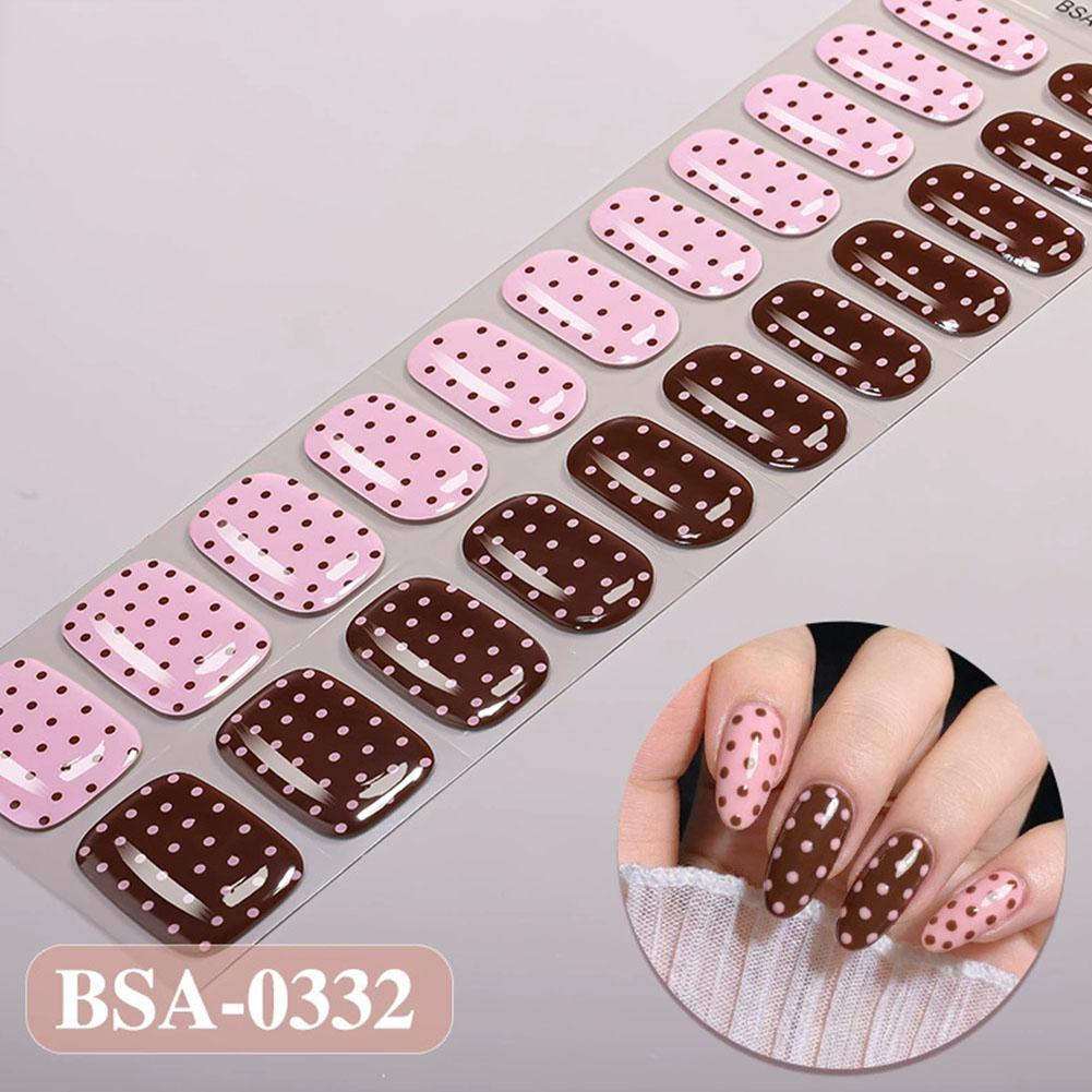 شرائط جل الأظافر بنقشة البولكا - مراجعة Full Cover Adhesive وسعره